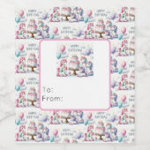 Happy Birthday Unicorn Themed Weinetikett (Einzelnes Label)