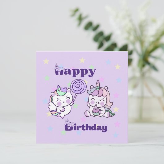 Happy Birthday Unicorns (Stehend Vorderseite)