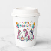 Happy Birthday Unicorns Paper Cups Pappbecher (Rückseite)