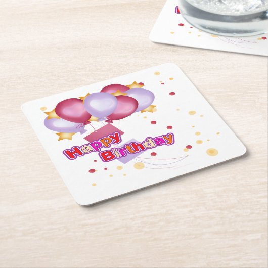 Happy Birthday Untersetzer (angewinkelt)