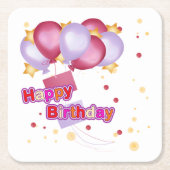 Happy Birthday Untersetzer (Vorderseite)