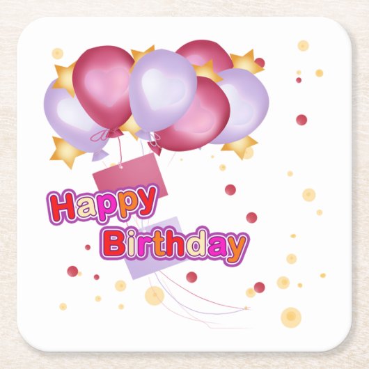 Happy Birthday Untersetzer (Vorderseite)