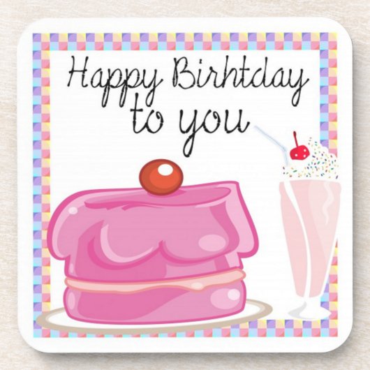 Happy Birthday Untersetzer (Vorderseite)