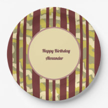 Happy Birthday Urban Camouflage Stripe Pattern