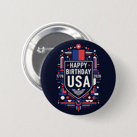 Happy Birthday USA 250 Button (Vorne & Hinten)