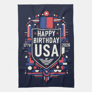 Happy Birthday USA 250 Geschirrtuch