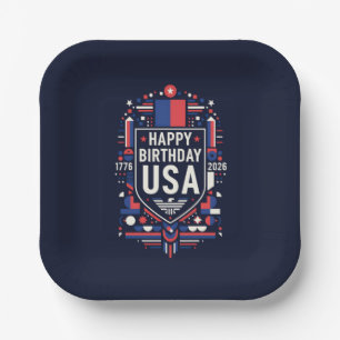 Happy Birthday USA 250 Pappteller