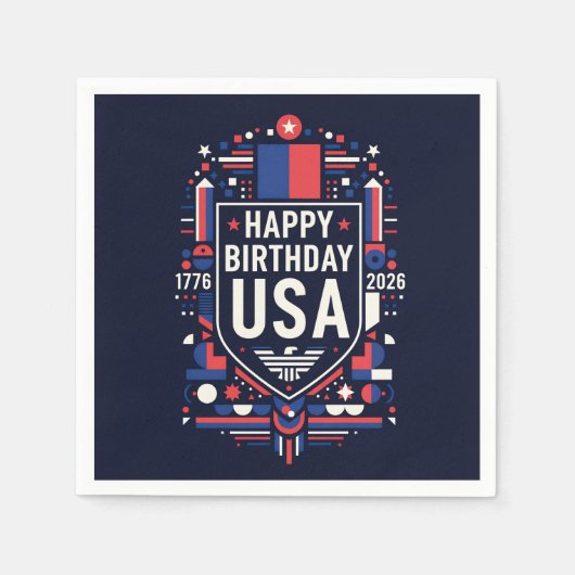 Happy Birthday USA 250 Serviette (Vorderseite)
