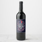 Happy Birthday USA 250 Weinetikett (Vorderseite)