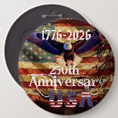 Happy Birthday USA 250 Years  Button (Vorne & Hinten)