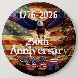 Happy Birthday USA 250 Years Button