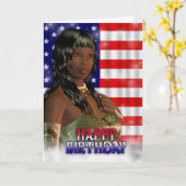 Happy Birthday, USA Karte (Gelbe Blume)