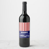 Happy Birthday USA Wine Label Set Weinetikett (Vorderseite)