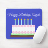 Happy Birthday Vanilla Cake Mousepad (Mit Mouse)