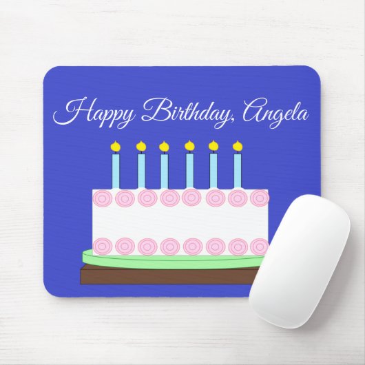 Happy Birthday Vanilla Cake Mousepad (Mit Mouse)