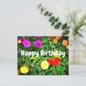 Happy Birthday Varia Dahlias #1 Postkarte (Stehend Vorderseite)