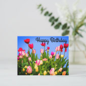 Happy Birthday Varia Tulips #3 Postkarte (Stehend Vorderseite)