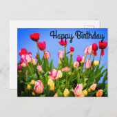 Happy Birthday Varia Tulips #3 Postkarte (Vorne/Hinten)