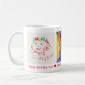 Happy Birthday Vater 3 Foto Custom Kinderart Kaffeetasse (Links)