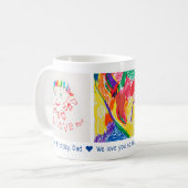 Happy Birthday Vater 3 Foto Custom Kinderart Kaffeetasse (Vorderseite Links)