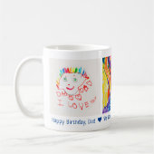 Happy Birthday Vater 3 Foto Custom Kinderart Kaffeetasse (Links)