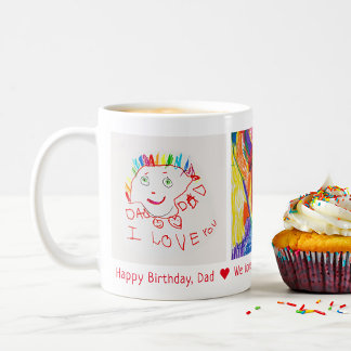 Happy Birthday Vater 3 Foto Custom Kinderart Kaffeetasse