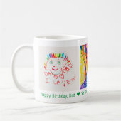 Happy Birthday Vater 3 Foto Custom Kinderart Kaffeetasse (Links)