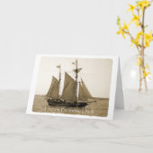 Happy Birthday Vater - Altes Schiff Karte (Gelbe Blume)