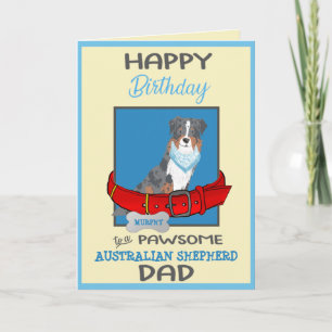 Happy Birthday Vater Australian Shepherd individue Karte