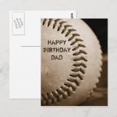 Happy Birthday Vater Baseball Postcard Postkarte (Vorne/Hinten)