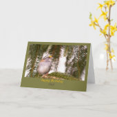 Happy Birthday Vater Bird in Tree Card Karte (Gelbe Blume)