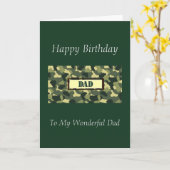 Happy Birthday Vater - Camouflage Card Karte (Gelbe Blume)