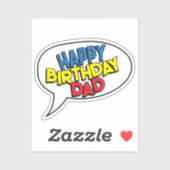 HAPPY BIRTHDAY VATER Comic Buch Pop Kunst individu Aufkleber (Blatt)
