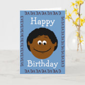 Happy Birthday Vater Dark Skin (Sohn) Karte (Gelbe Blume)