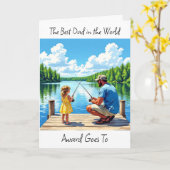 Happy Birthday Vater | Father Fishing mit Tochter Karte (Gelbe Blume)