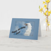 Happy Birthday Vater Flugzeug Flug nach oben Karte (Gelbe Blume)