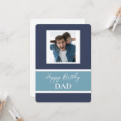 Happy Birthday Vater Foto Karte (Vorderseite/Rückseite Beispiel)