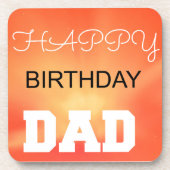 Happy Birthday Vater Getränkeuntersetzer (Vorderseite)