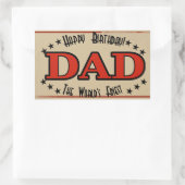 Happy Birthday Vater Label Rechteckiger Aufkleber (Tasche)