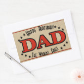 Happy Birthday Vater Label Rechteckiger Aufkleber (Umschlag)
