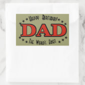 Happy Birthday Vater Label Rechteckiger Aufkleber (Tasche)