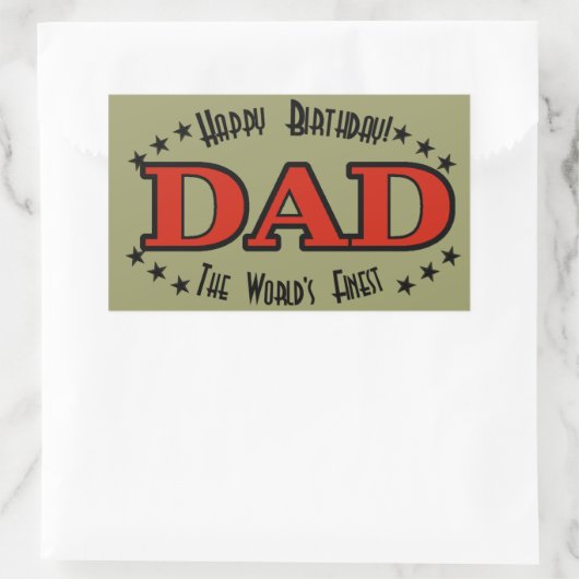 Happy Birthday Vater Label Rechteckiger Aufkleber (Tasche)