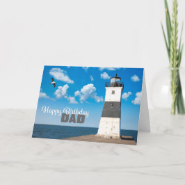 Happy Birthday Vater Landschaftlich Lighthouse Fot Feiertagskarte