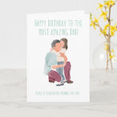 Happy Birthday Vater mit einer überraschenden Dreh Karte (Gelbe Blume)