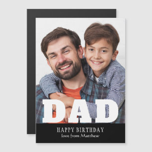 Happy Birthday Vater Modernes Personalisiertes Fot Magnetkarte