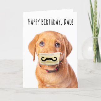 Happy Birthday Vater Mustache Welpe in der Gesicht Feiertagskarte