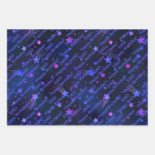 Happy Birthday Vater oder Personalize Name Blue St Geschenkpapier Set (Vorderseite 3)
