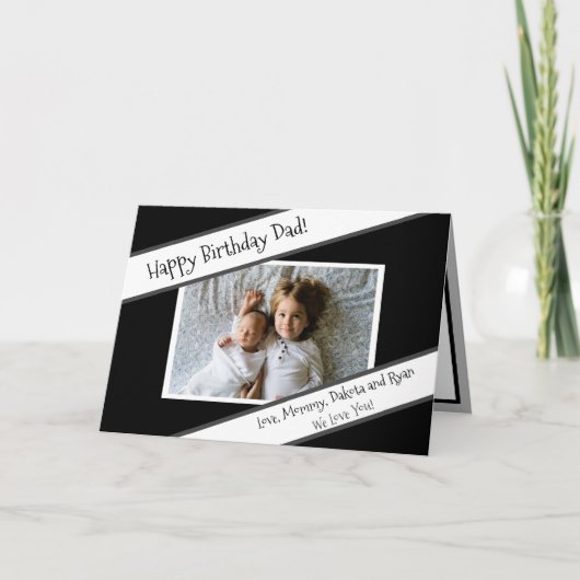 Happy Birthday Vater Personalisiert Kid's Foto Karte (Vorderseite)