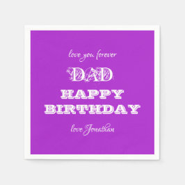 Happy Birthday Vater Personalisiert Modernes Niedl Serviette