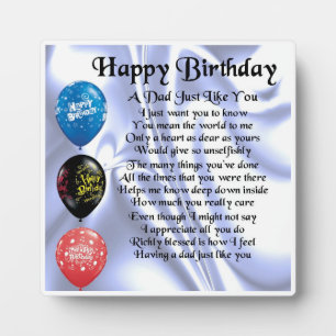 Happy Birthday Vater Poem Plaque Fotoplatte